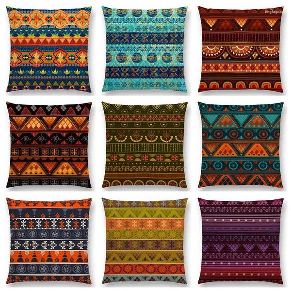 Kissen Boho Geometrisches Muster Nationaler Stil Exotisch gestreift Paisley Africa India Stamm schöner Cover schöner Fall