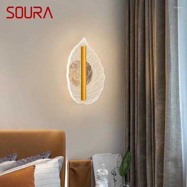 Lampada da parete Soura Contemporary Foglie interno soggiorno camera da letto comodino corridoio corridoio nordico el corridoio