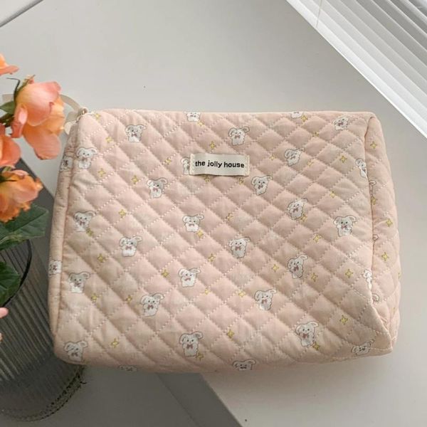 Bolsas de cosméticos retro feminino florais compõem bolsas de caixa simples de grande capacidade de grande capacidade feminina feminina portátil saco de armazenamento