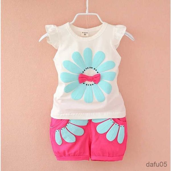 Roupas Define roupas novas roupas para meninas roupas de roupas da marca Summer recém-nascido infantil shorts de camisetas sem mangas