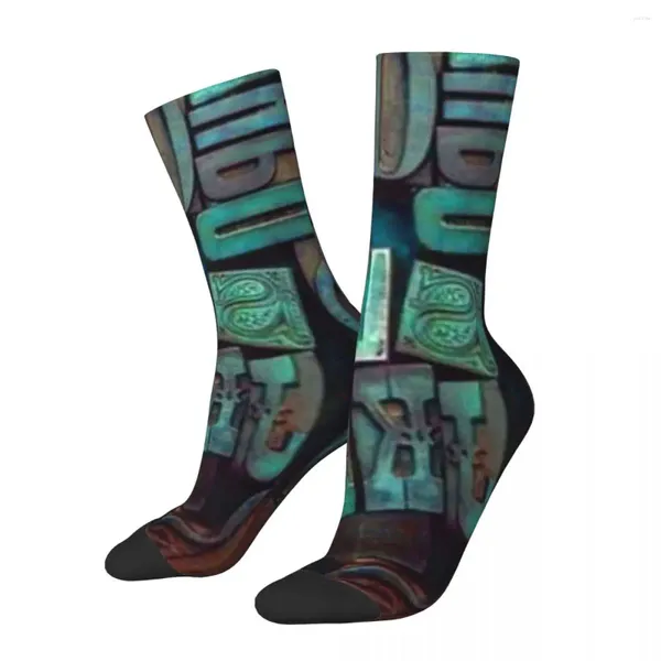 Donne calzini lettere astratte con stampa in legno calze casual calze casual antim -skid uomini di qualità design per esterni