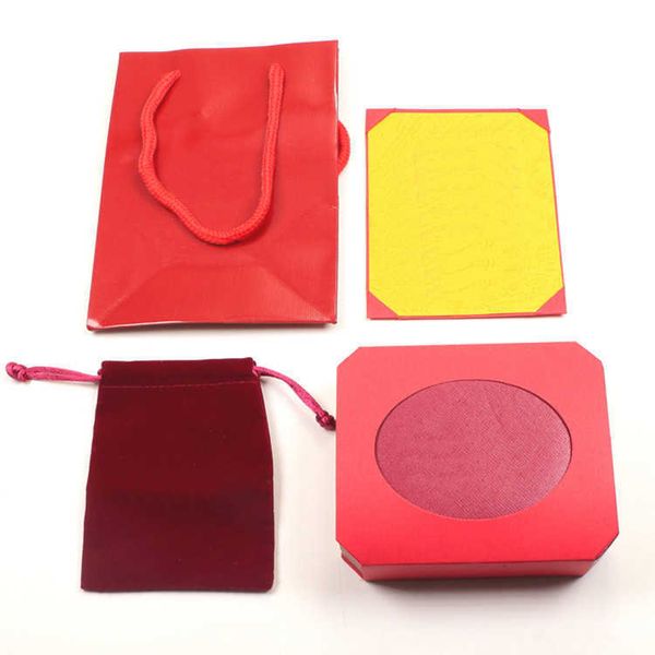 Rosso Octagonal Jewelry Box Box Aning Collana Braccialetta per imballaggio Regalo per Pearl Treasure