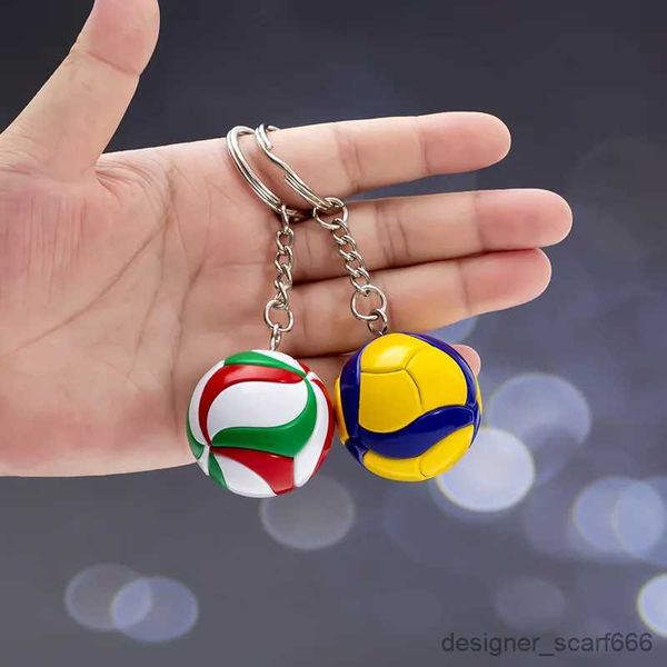 Keychains Lanyards Leder Volleyball Schlüsselbund Mini PVC Bag Car Keyrings Ball Sportspieler Schlüsselspielzeug für Frauen Taschen Anhänger Accessoires Großhandel