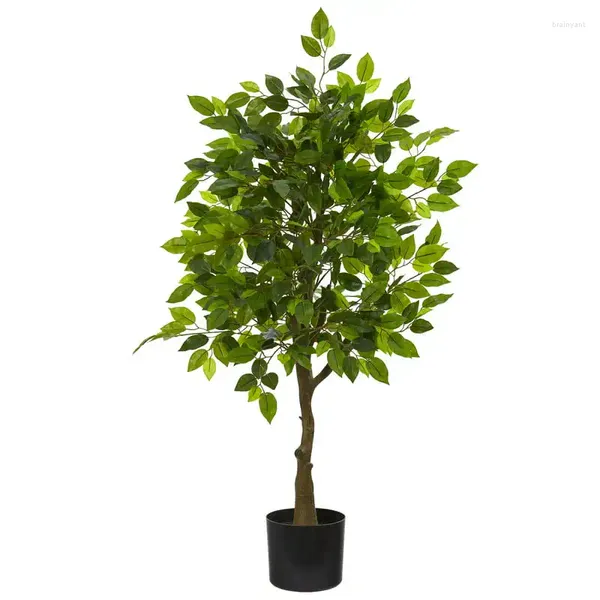 Fiori decorativi ficus albero artificiale vetro verde vaso di resina stampi eucalipto ghirlanda decorazione domestica pompassa blu regali blu blu blu blu blu