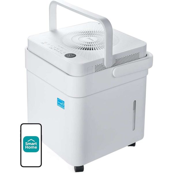Cube 50 Pint -Luftentfeuchter für Keller und Räume zu Hause - Smart Control arbeitet mit Alexa, Weiß, Abflussschlauch, Energy Star am effizientesten
