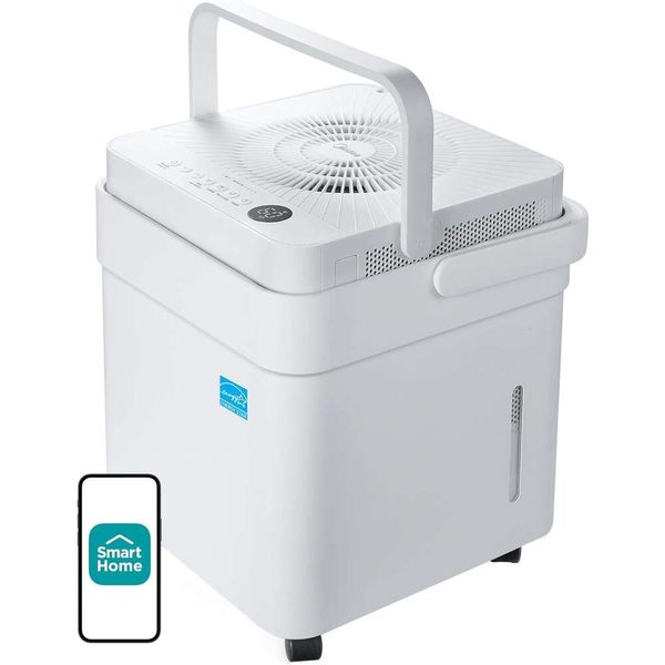 Cube 50 Pinta Deumidificatore per seminterrato e camere a casa - Il controllo intelligente funziona con Alexa, bianco, tubo di scarico incluso, Energy Star più efficiente