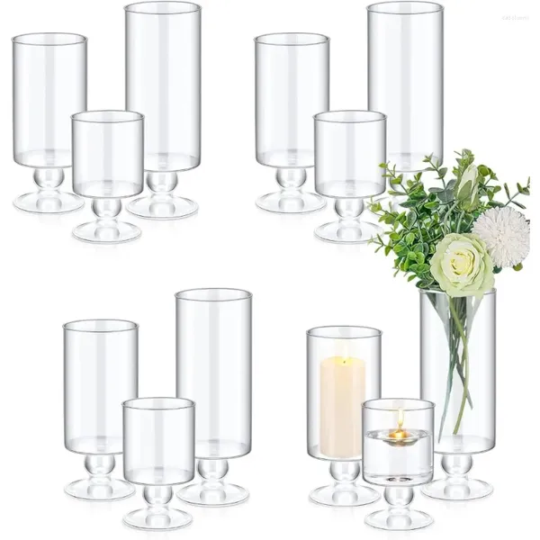 Vasen Glassäule Kerzenhalter Zylinder Floating Halter Blume Vase 12 Pack für Home Wedding Party Kernstück