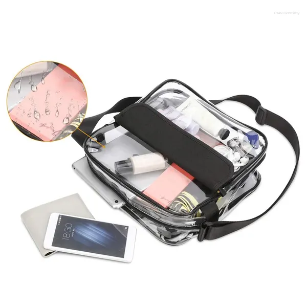 Totes klare Plastik -Einkaufstasche Frauen transparent PVC wasserdichte Crossbody Handtasche Schulter Mädchen Reißverschluss Stadion Sicherheit Sicherheit