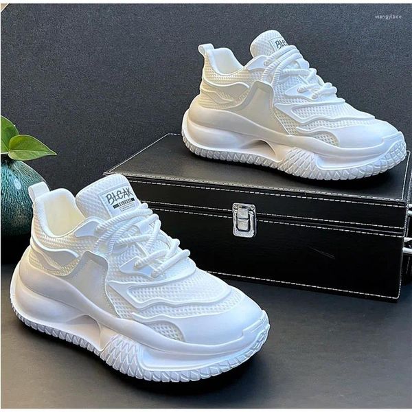 Sıradan ayakkabılar karışık renkli erkekler platform düşük top ağ spor ayakkabıları hip hop dip zapatillas hombre