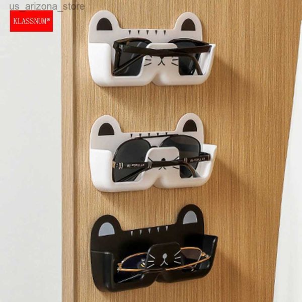 Case di occhiali da sole Klassnum Organizzatore Organizzatore Stand Cartoon Cat Wall Monted Myopia non pugni Lettura di donne e bambini Display Q240426