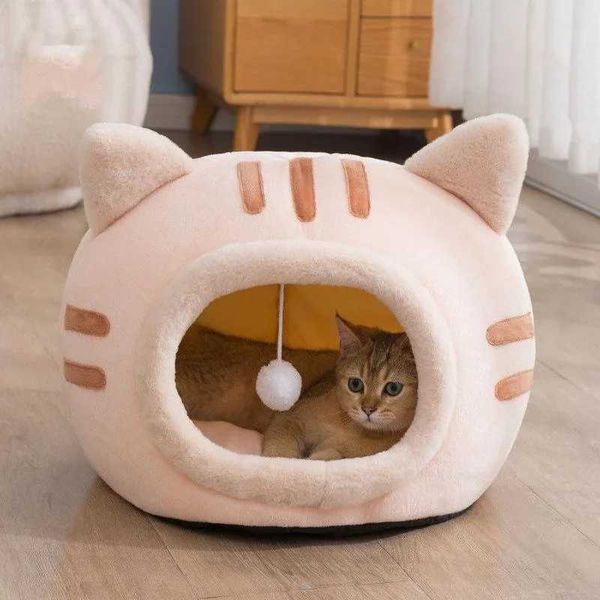 Crates de transportadoras de gatos Casas semi -fechadas cama de gato não deslize o canil de gato interno casa de gato adormecido caver
