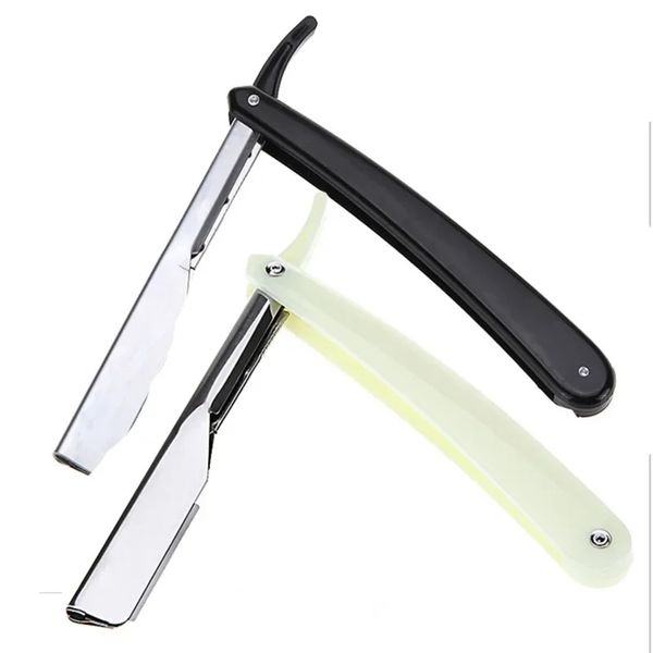 İki renkli manuel tıraş profesyonel paslanmaz çelik keskin salon tıraş bıçağı tutucu katlanır tıraş bıçağı tıraş sakal kesici