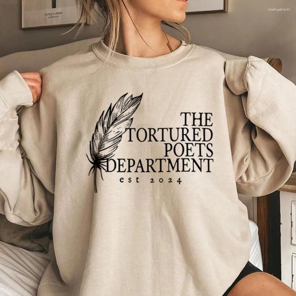 Hoodies femininos, o departamento de poetas torturadas moletom pd inspirado em capuz da era camisa de camisa estética dos fãs de camisetas