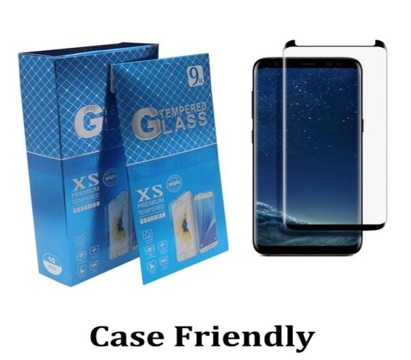 Vidro temperado de casos 3D Curved sem protetor de tela pop -up para Samsung Galaxy S23 S22 Nota 20 Ultra 10 9 8 S7 Edge S8 S9 S11539266