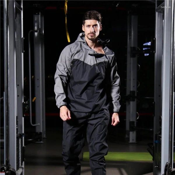 Set da corsa 2024 Summer Sauna Suit Men Women Gym Set Hoodies Sports Sports Fitness perdita di peso subacqueo allenamento di jogging