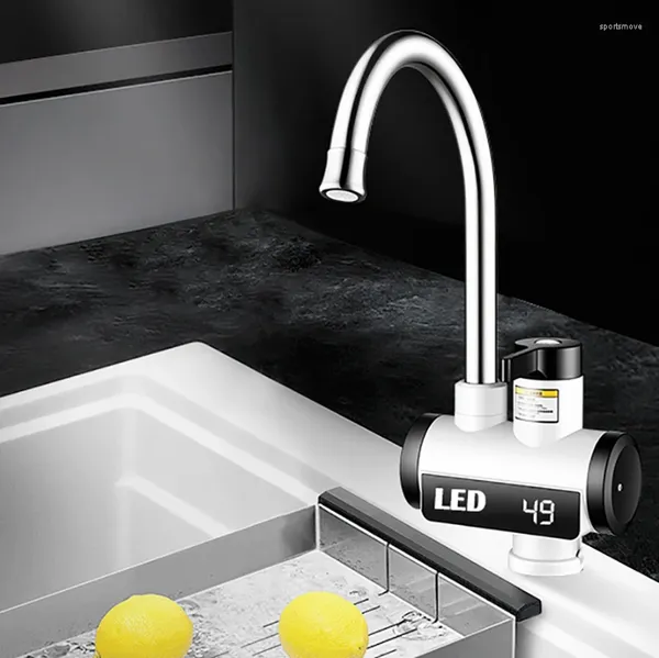 Rubinetti del lavandino del bagno Display a temperatura a led cucina di riscaldamento istantanea rubinetto e freddo