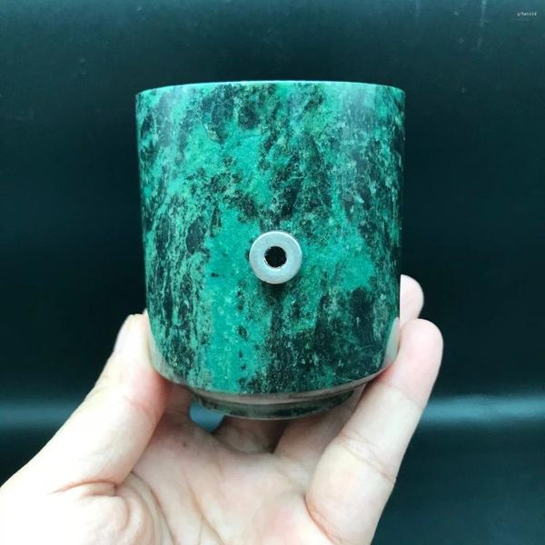 Xícaras de chá verde escuro jade xades de teacups de saúde gongfu teaware cura