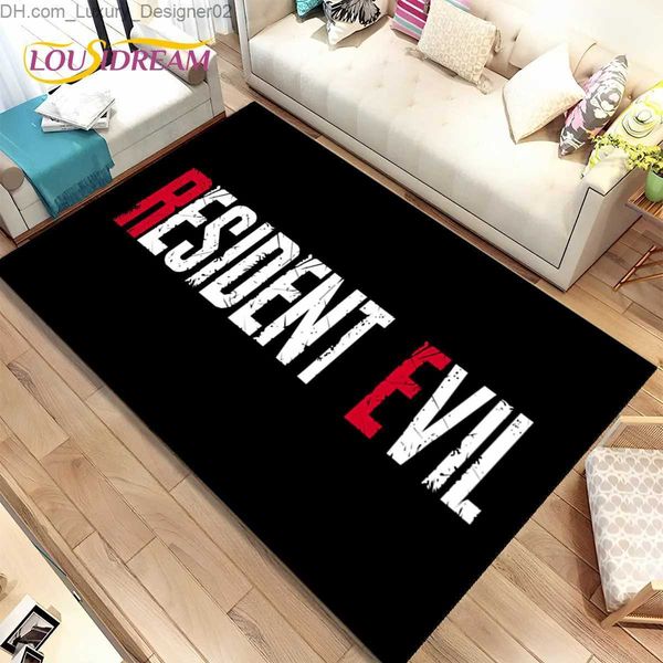 Carpet 3D Resident Evit Games Player Area tappeto utilizzato per decorare il soggiorno divano porte per bambini gioco non slip mat Q240426
