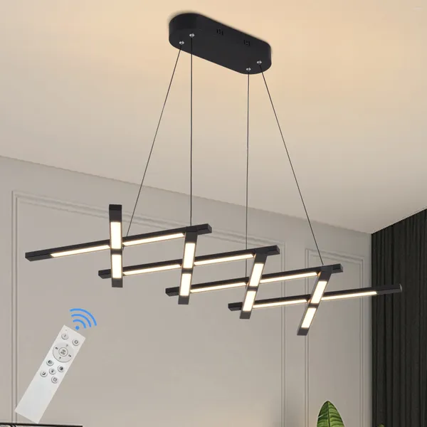 Kronleuchter führte Kronleuchterlampe Wohnzimmer Dimmbare Fernbedienung Controlaanging Deckenleuchte für Kitchen Island Office 47 Zoll