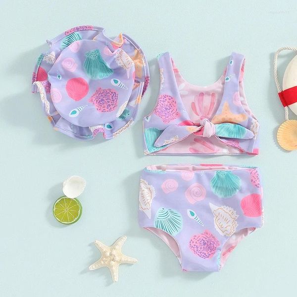 Set di abbigliamento per bambini bambino da bagno da bagno a due pezzi costume da bagno floreale set da bagno in bikini estate