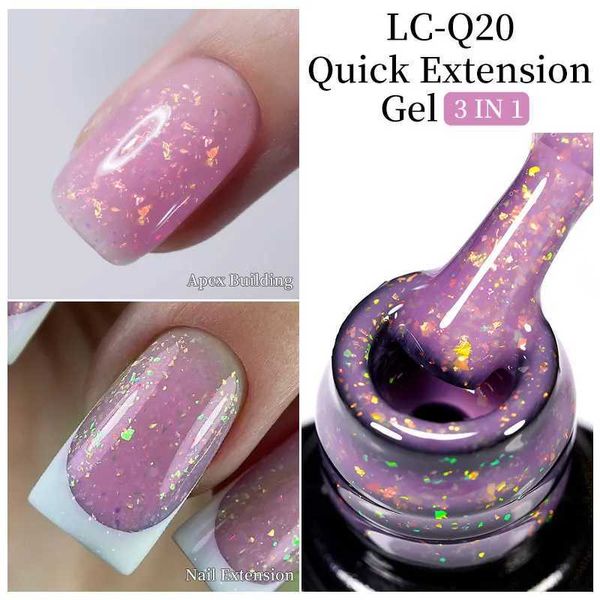 Esmalte de unhas lilycute ouro roxo glitter lantejão rápido gel esmalte esmalte brilhante cor francês dinamarquinho construto Gel Y240425