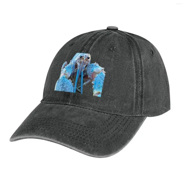 Berets Blue Lobster Jumpscare Cowboy Hut Streetwear Schwarzer Hip Hop Mode Golf Frauen Männer