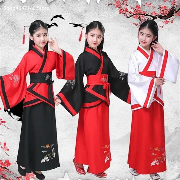 Bühnenbekleidung chinesisches traditionelles Kleid Hanfu Kinder Alte Festival -Kleidung Set für Kid Boy Girl Langarm Tanzperformance