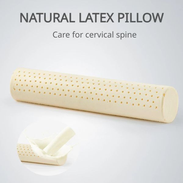 Cuscino cuscino in lattice naturale cuscino super morbido rimbalzo lento cuscino per collo cilindrico per letto cuscino in gravidanza cuscino per bambini dormiente posteriore blocco