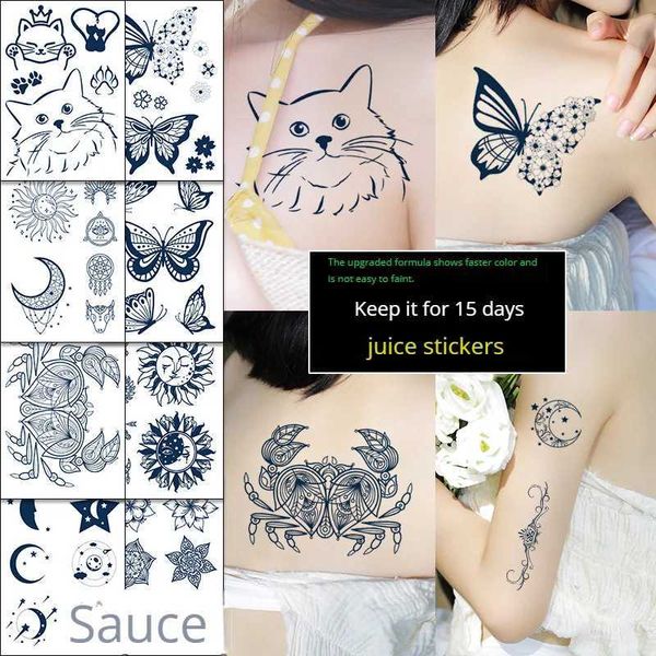 Tattoo Transfer Kräutersaft-Brust-Tattoo-Aufkleber dauert 7-15 Tage.Kräuterpflanze temporäre Tattoos Aufkleber auf der Brust und Rücken 160*115 mm 240427