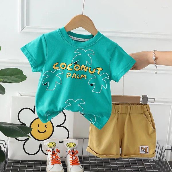 Set di abbigliamento per bambini estate 2024 vestiti per bambini da 9 a 12 mesi t-shirt a manica corta e pantaloncini per bambini