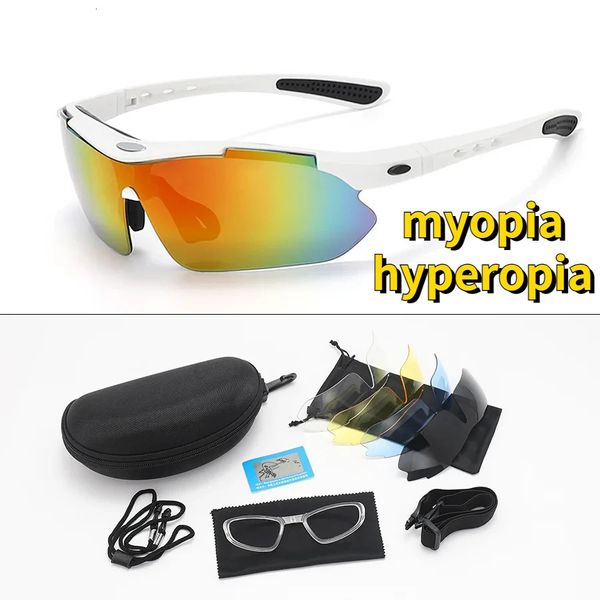 Miopia Eyewear Removável 5 Lentes Visão noturna UV400 ao ar livre de bicicleta de bicicleta de bicicleta de ciclismo polarizada de bicicleta de bicicleta 240416
