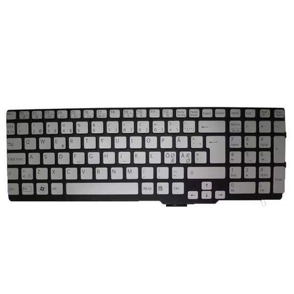 Laptop-Tastatur für Sony Vaio SVS15 Serie 9Z.N6CBF.51N 149015971SE 550121FL2G2-035-G Nordic NE Silver mit Hintergrundbeleuchtung Neu