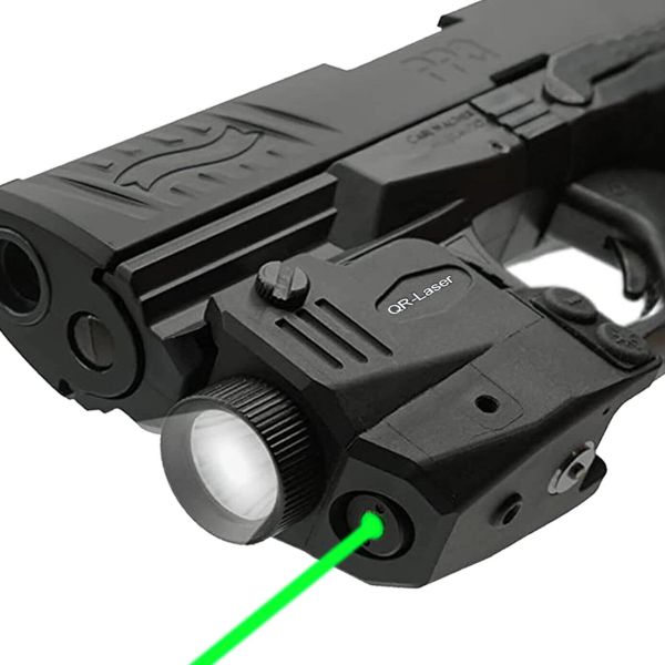 Luzes verdes a laser visual 500lumens Airsoft pistol de pistola Airsoft Luz de arma recarregável com trilho ajustável, laser com carregamento magnético