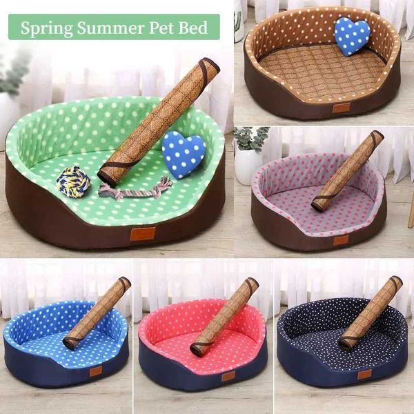 Crates de transportadoras de gatos Casas Cama de animais de estimação Primavera e verão de alta qualidade Sofá Dog House Soft Pet Cat Mat Gatos Acessórios pequenos de cachorro e gato 240426