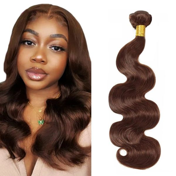 Parrucche per capelli brasiliani tessitura bundle cioccolato body wave un bundle virgin remy capelli umani bundle estensioni di capelli crudi ondata wig parrucca