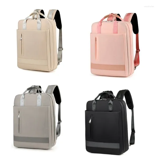 Backpack 2024 Durável Laptop de Nylon Viagens Anti-roubo de Viagem de Backs com conectores de cabo de dados USB Para computadores de 15,6 polegadas