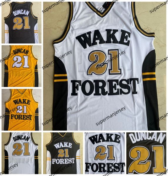 Wake Forest Demon Deacons College Basketbol Formaları Tim 21 Duncan Chris 3 Paul Gömlek Ucuz Üniversite Dikişli Basketbol Forması Boyutu S- 4XL