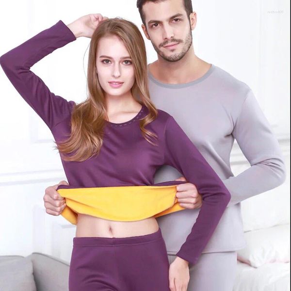 Herren thermische Unterwäsche 1 Set Männer Winter Frauen Lange Sets Fleece bei kaltem Wetter warm bei kaltem Wetter l bis 3xl