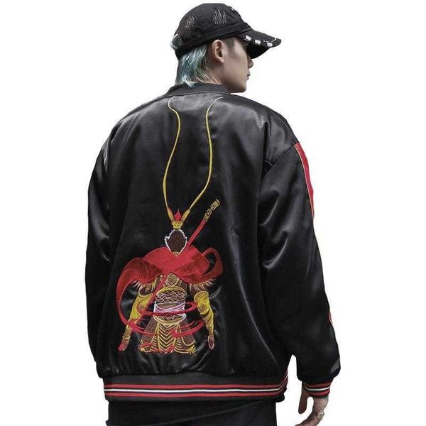 Neue Designer Luxus Monkey King Sun Wukong Stickerey Jacken glatte Männer Frühling und Herbst Lose Baseballjacke Freizeitmäntel