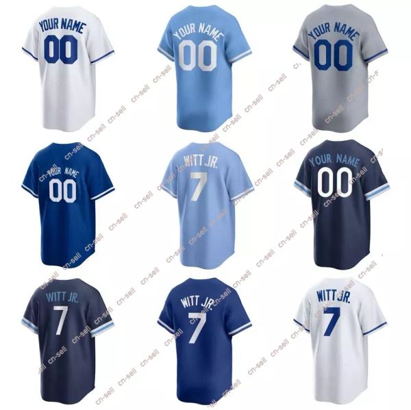 New Royals Custom Baseball Trikots Bobby Witt Jr Salvador Perez Bo Jackson Hunter Renfroe Home Away Jersey Männer Frauen Jugend S-3xl