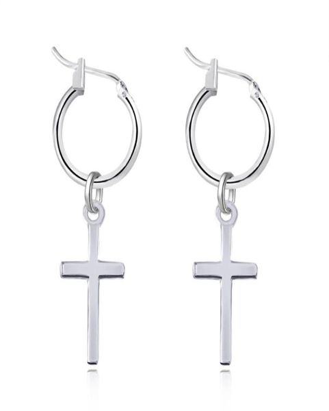 1pair Ethnische silberne Farbe Pandent Hoop Ohrringe für Frauen Endlos Kreis Ohrring Hoops Geometrisch einfacher Schmuck E1243964689