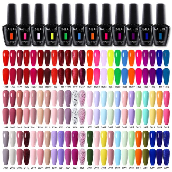 Kitler Nailco 15ml 12pcs/set jel oje pembe renk LED Gellak UV GEL VERNİK VERNİKLİ TAZIL JEL COLY KIRMIZI ART ART LACQUE