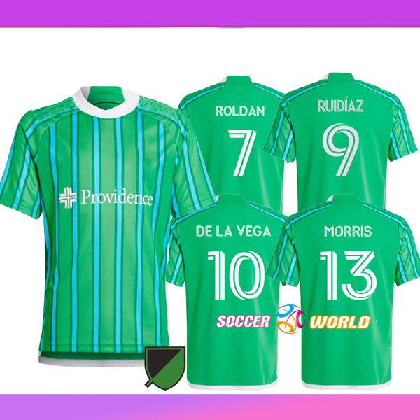 2024 Seattle Sounders FC Soccer Maglie de la Vega 24 25 Home Roldan Arreaga Atenco Ruidiaz Morris Musavski Vargas Men Version Versi