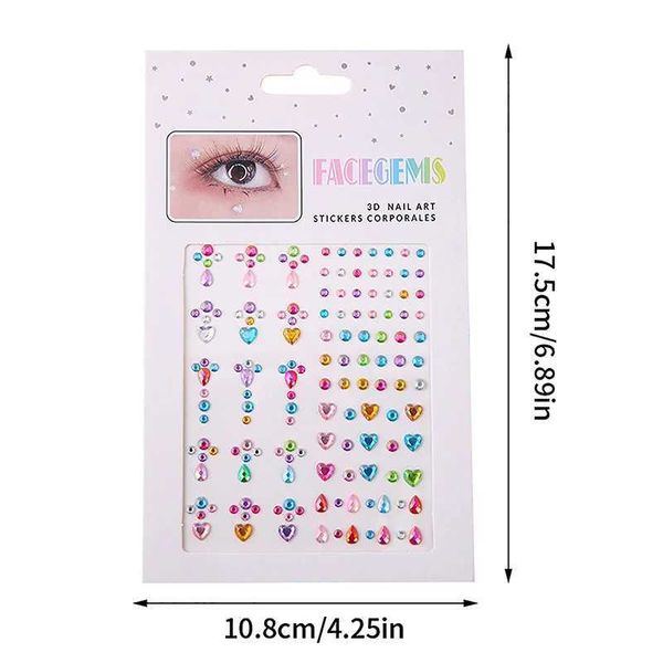 UMQP Tattoo Transfer Crystal Tattoo Sticker Glitter Glitter Eyeliner Eyebrow Makeup Face Eyes Diamond Tattoo Rock Rocha Rocha Rocha 3D Adesivos de Eyeliner 240427