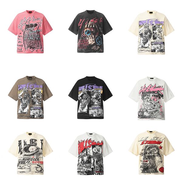 24SS Summer Fashion Mens Donne Designer Maglietta Hip Hop Aibes Shirts Women Thirts Paint coppia Coppia Short Short Cottom Tee Slee