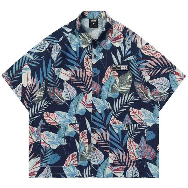 Camisas casuais masculinas Hawaiian Beach camisa de praia Hip Hop Banana Print Full Hawaii Shirt 2024 Harajuku streetwear moda casual camisas Aloha 240424