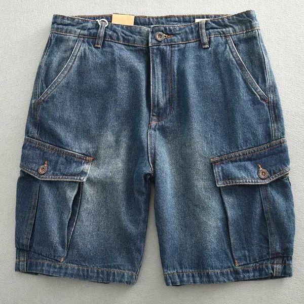 Shorts maschile da uomo alla moda estivo nuovo shorts retrò pantaloni di carta lavabile da uomo Pantaloni di media lunghezza da uomo J240426