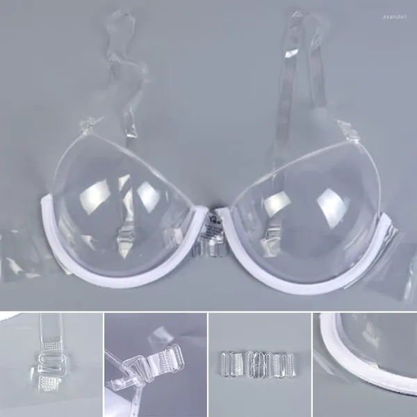 Bras Clear invisible reggiseno 3/4 tazze di cinturini convertibili in plastica regolabile trasparente sottovera