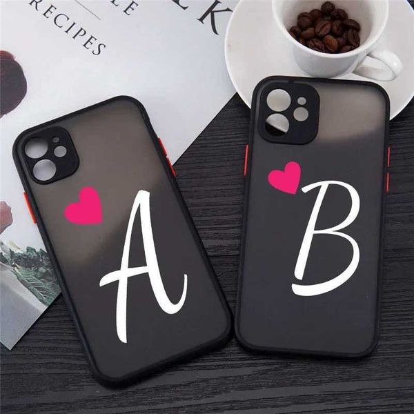 Case di telefonia cellulare Z AMARE CUPLE CUORE CASA DEL TELEFONO Per iPhone 11 12 13 14 15 Pro Max Mini XR XS 7 8 Plus Fundas di copertura in silicone J240426