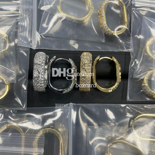 18K Gold Diamond Ohrring Dangler Stylish Sektonstone Brief Ohrringe Ohrhörer für Party Club Bar